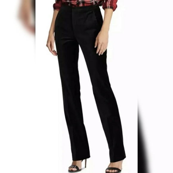 RALPH LAUREN BLACK LABEL Velvet Straight Leg Dress Pants 10 NWT